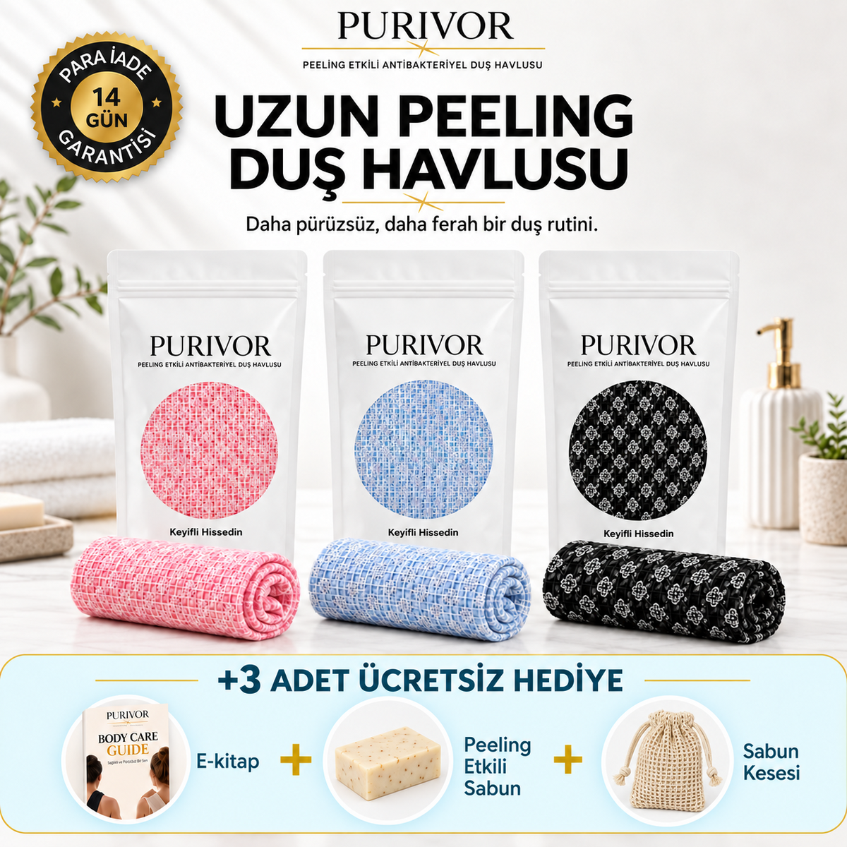 Antibakteriyel Peeling Etkili Duş Lifi