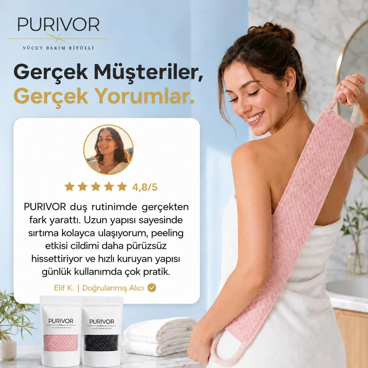 Antibakteriyel Peeling Etkili Duş Lifi
